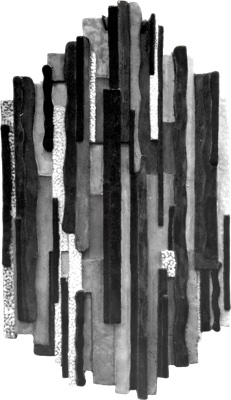 Декоративный пласт "Классическая музыка". Шамот, соли, глазурь. 47 х 27. 1976.