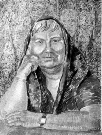 Портрет Н.В.Трилевой. Б., гуашь. 70 х 52. 1978.